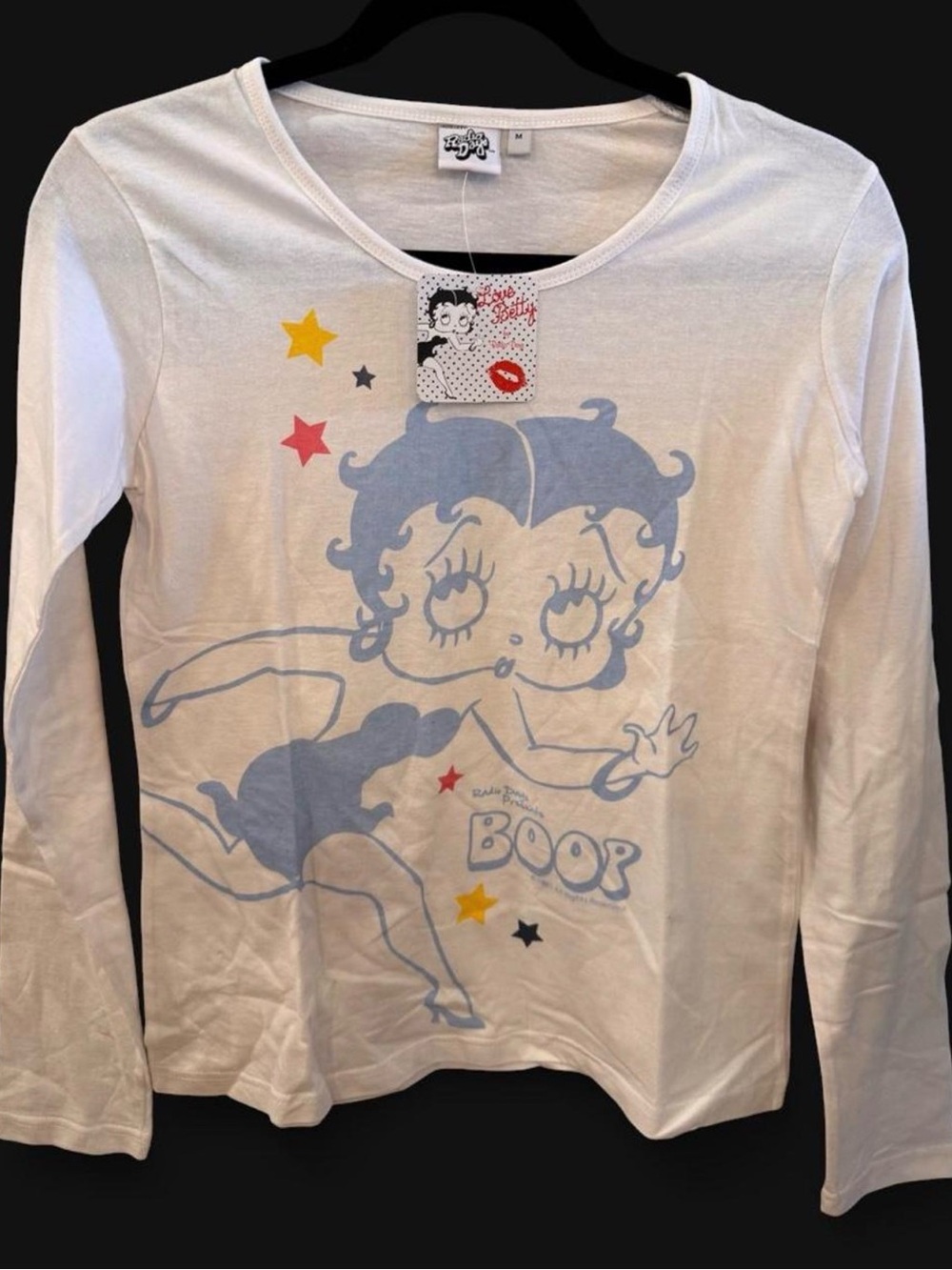 NWT Vintage Deadstock 100% Cotton Betty Boop Top Long Sleeve T-shirt Tee